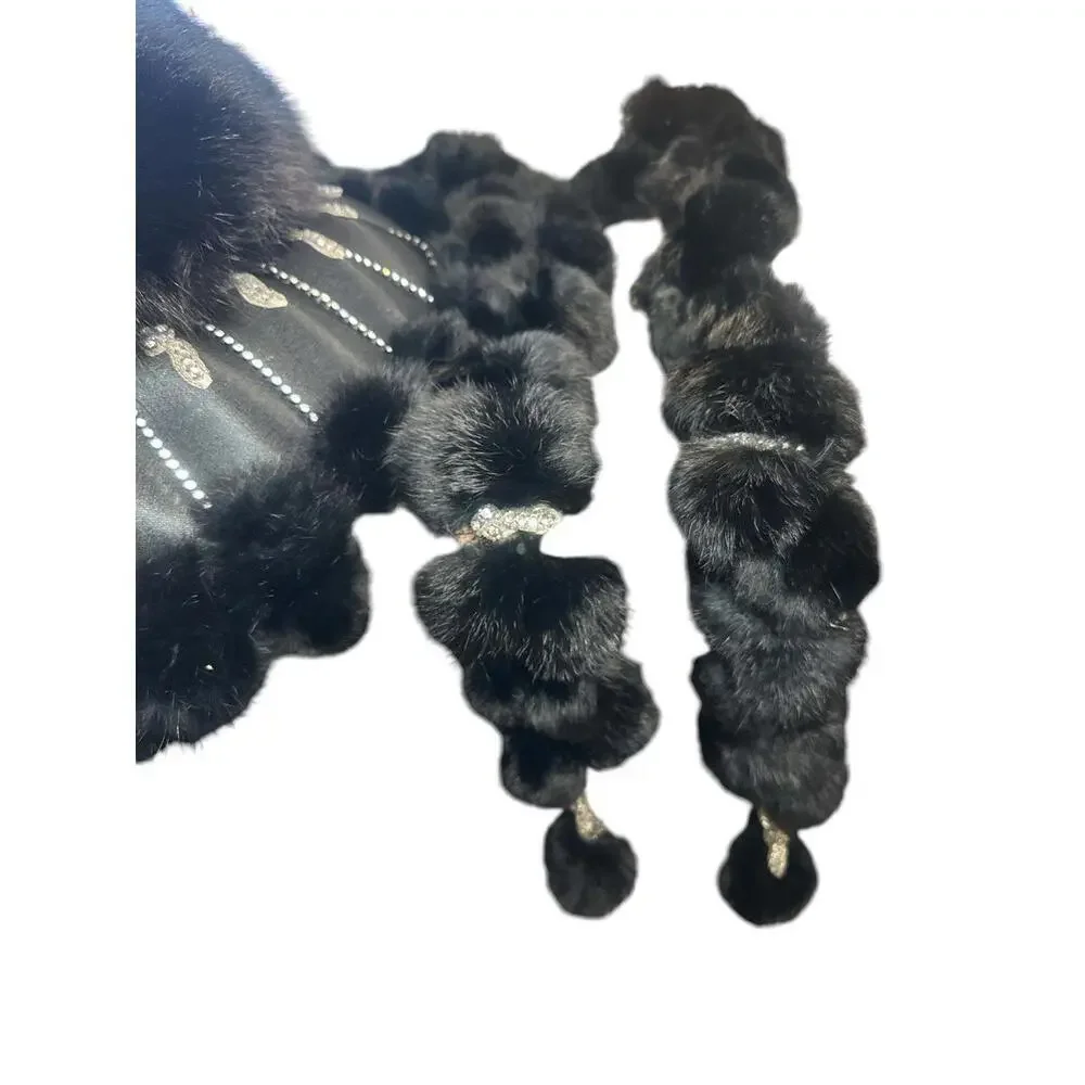 Women Faux Fur Hat with cuff (4) and a scarf with jewelry wow !